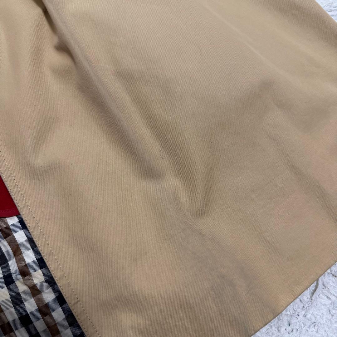 希少美品　アクアスキュータム　ダブルトレンチコート　チェック裏地　ライナー付き