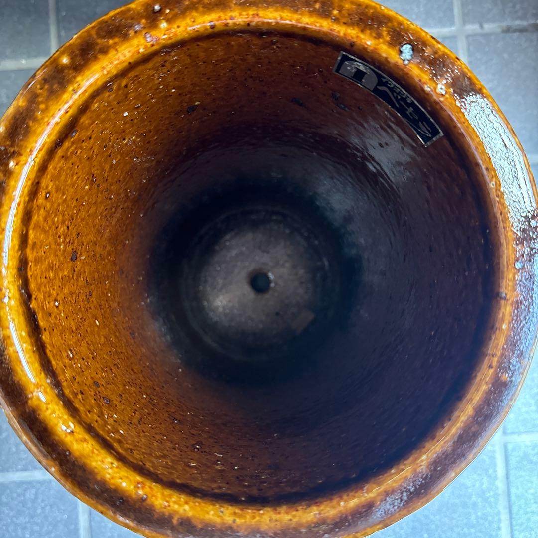 陶器　傘立て(こげ茶系)