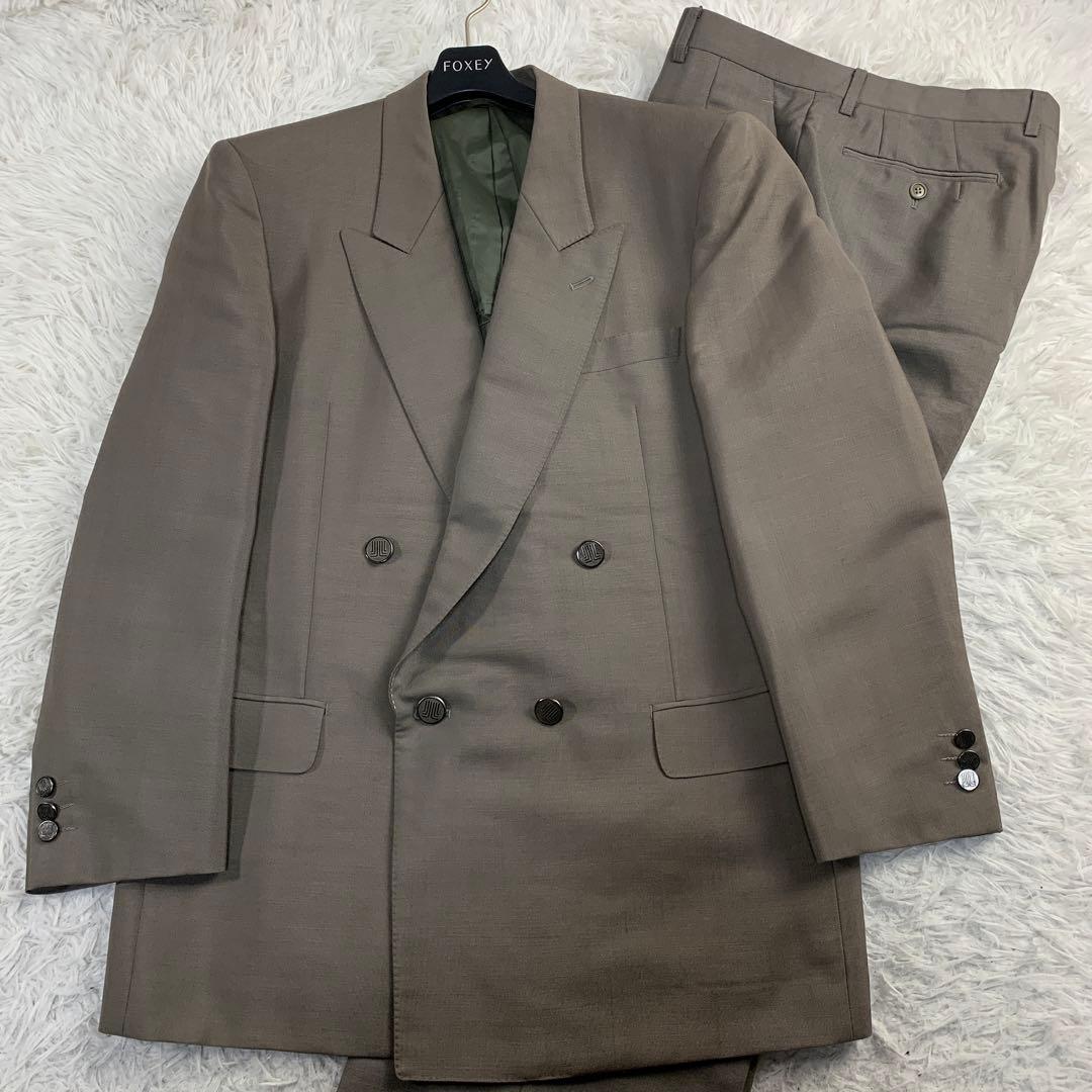 【極美品】LANVIN ダブルスーツセットアップ メタルボタン ビンテージ XL