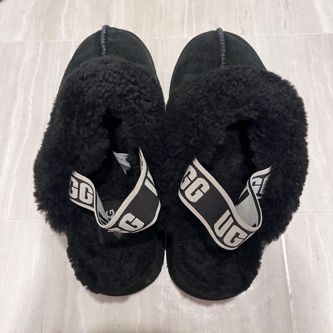 最終値下げ　美品 UGG ファンケット スリッポン サンダル 黒 23cm 厚底