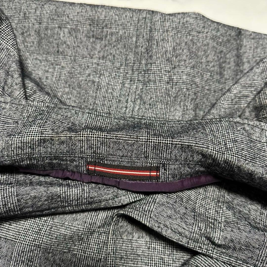 ポールスミスPaulSmith テーラードジャケット　グレー　チェック　裏地紫