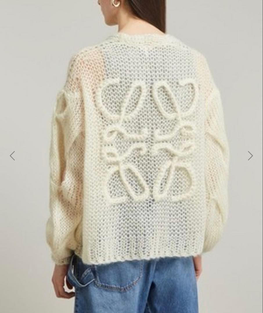 LOEWEニットカーディガン　アイボリー