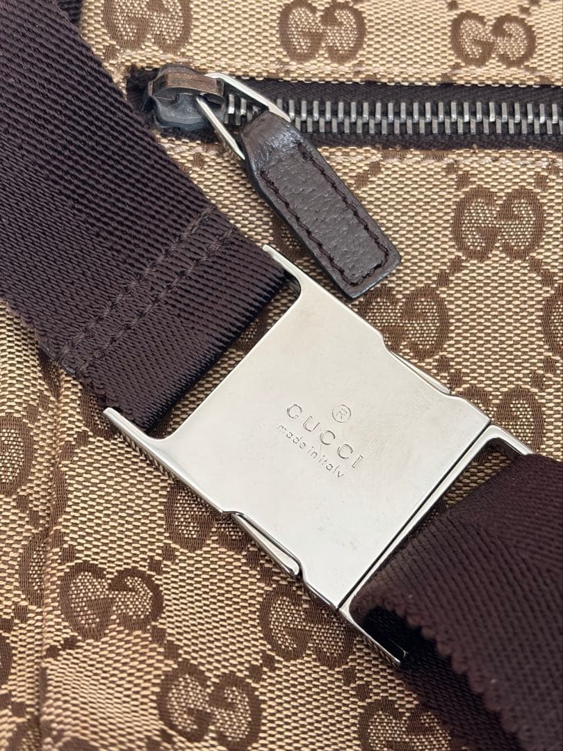 【美品】GUCCI グッチ ウエストポーチ GGキャンバス ボディバッグ