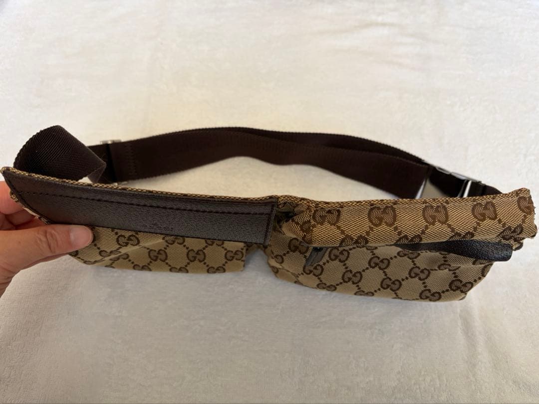 【美品】GUCCI グッチ ウエストポーチ GGキャンバス ボディバッグ