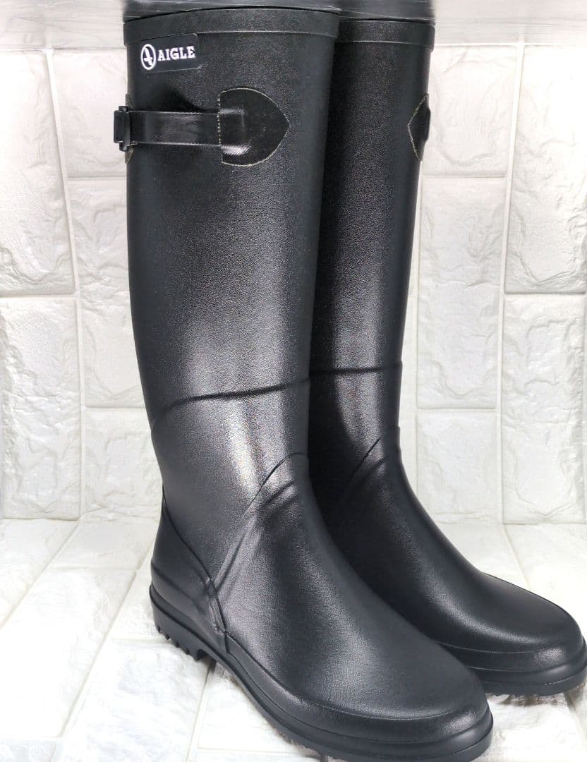 AIGLE エーグル ブラック レディース レインブーツ 長靴 22.5cm