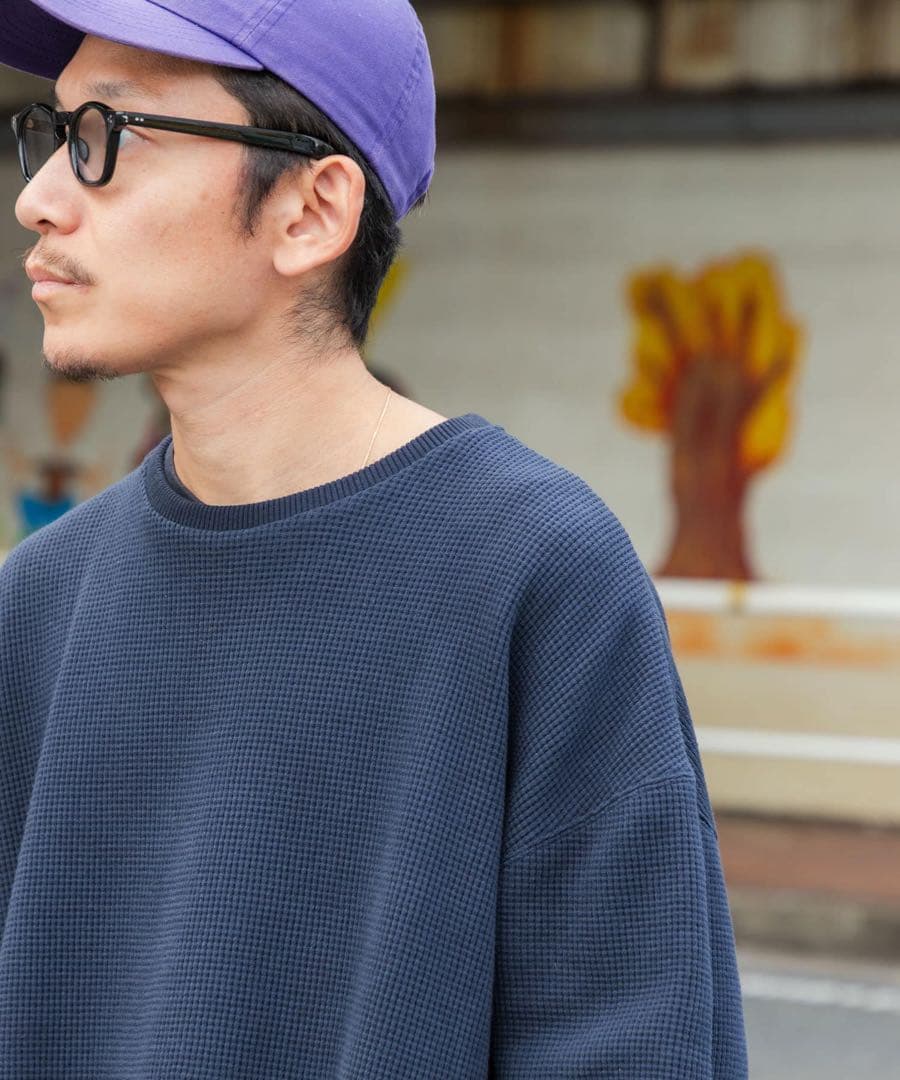 URBAN RESEARCH wide dad ワッフル　クルーネックカットソー