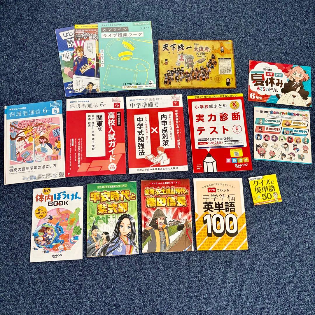 【新品未使用】チャレンジ 6年生 10ヶ月分　中学準備講座　進研ゼミ小学講座