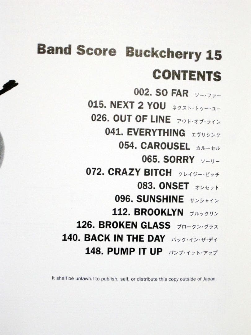 「バックチェリー」フィフティーン (バンド・スコア) BACKCHERRY