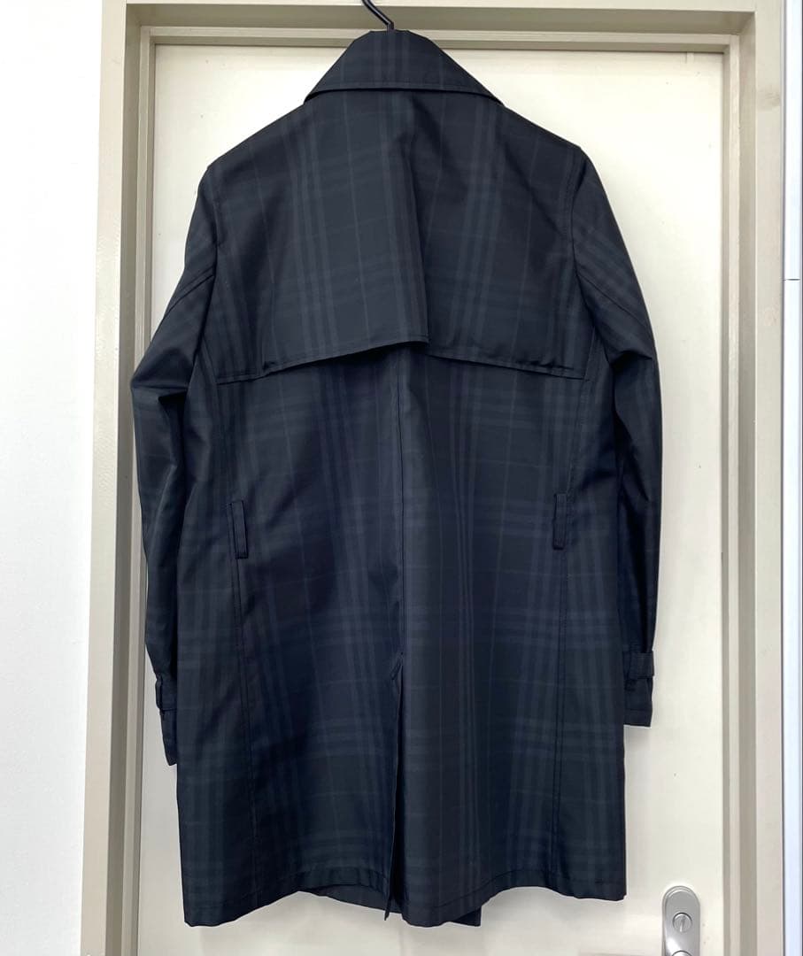 【TK】美品Burberry LONDON トレンチコーハーフ丈 チェック 黒系