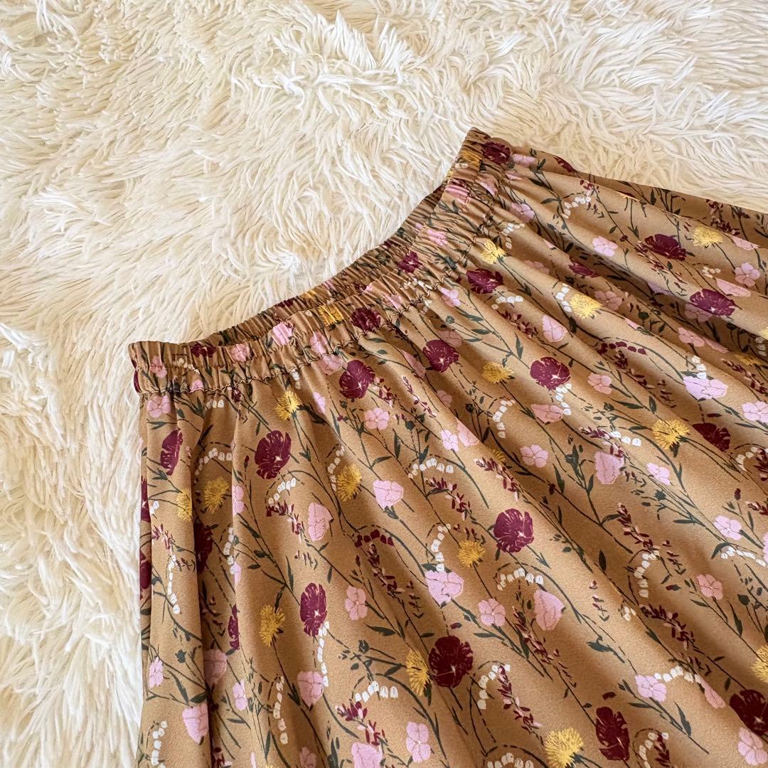 美品✨マリハ　トゥモローランド別注　月影のスカート　超フレア　マキシ丈　花柄