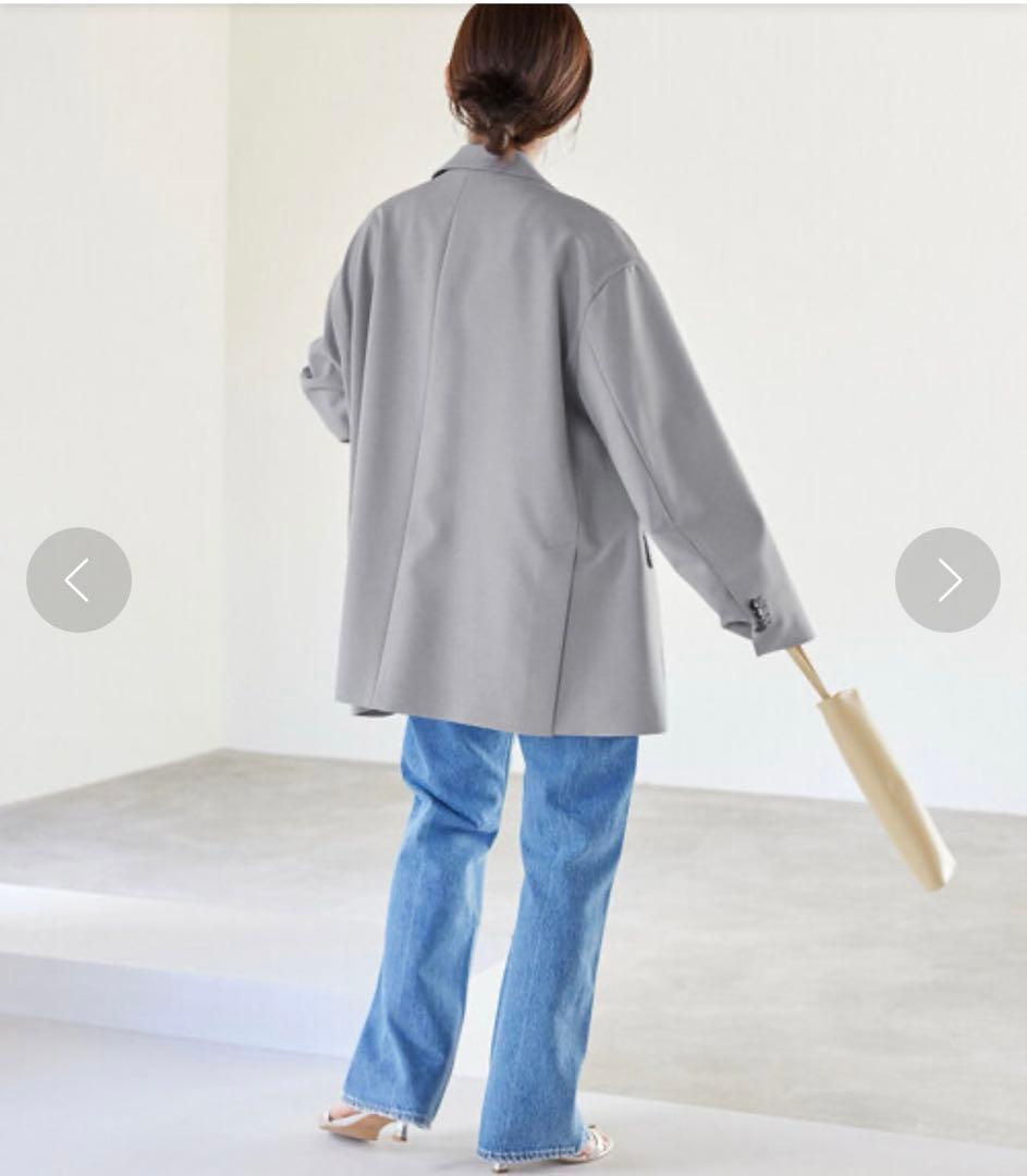 極美品 24SS スローブイエナ ドライポリボクシージャケット グレー 36