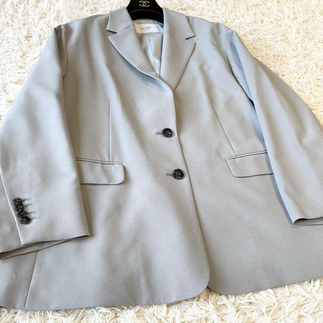 極美品 24SS スローブイエナ ドライポリボクシージャケット グレー 36