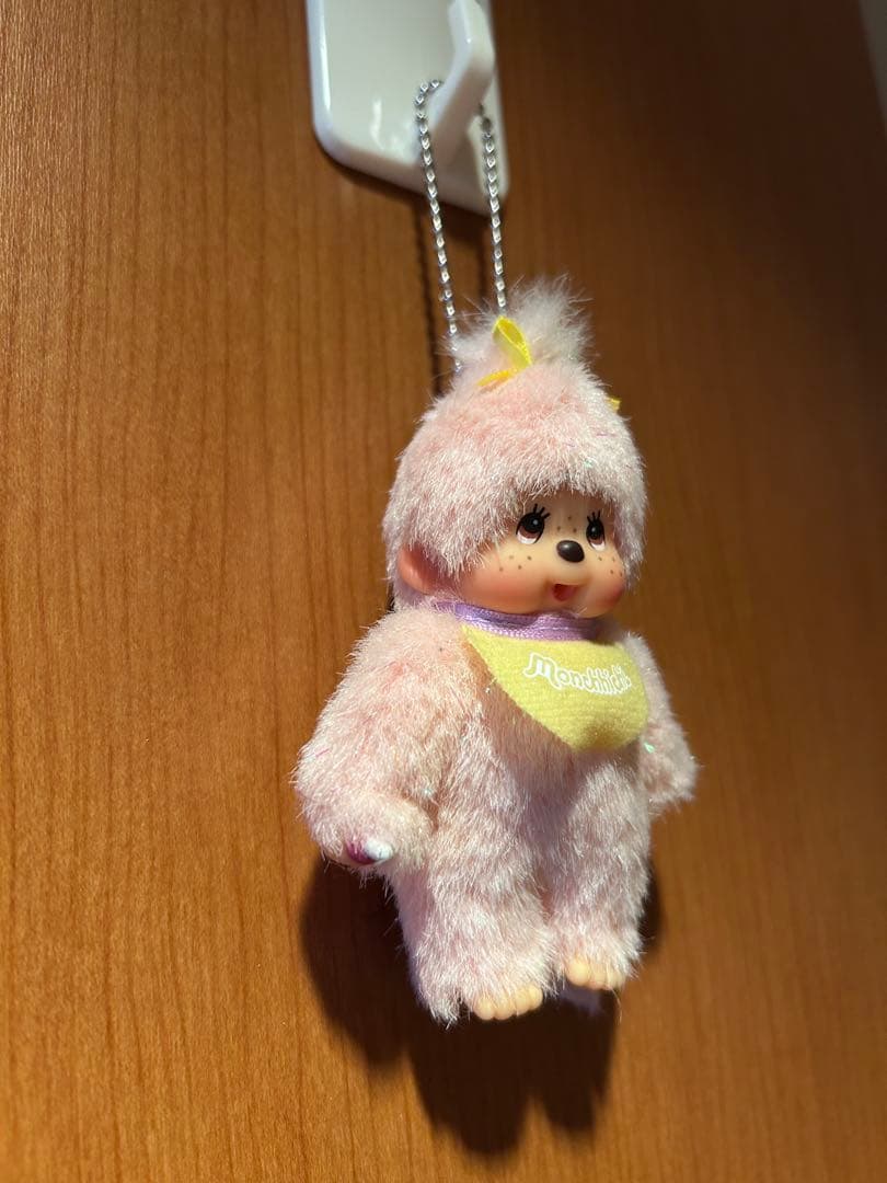 新品 モンチッチ ピンク ラメ キーホルダー　非売品　レア