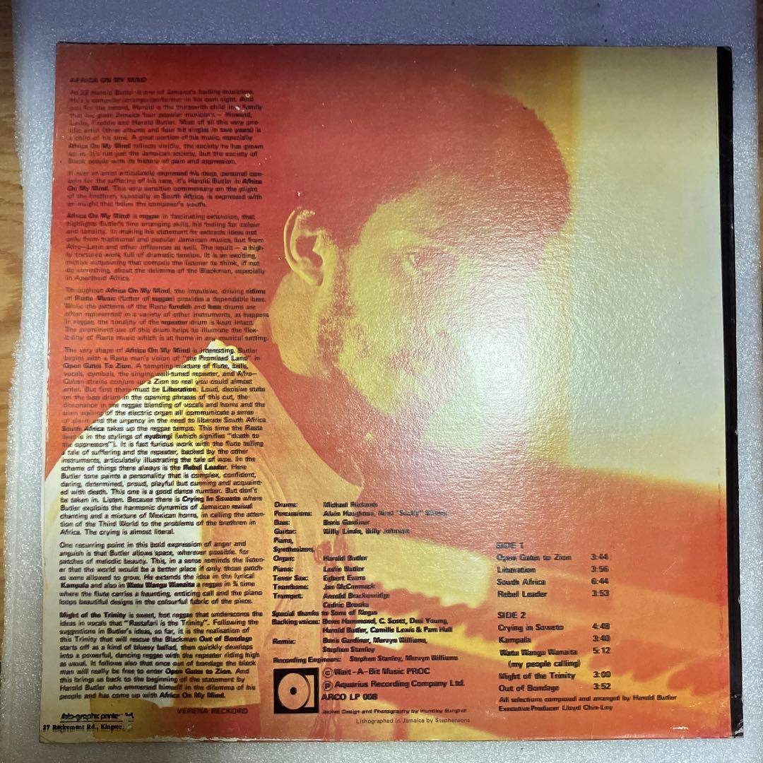 Reggae 12インチ　インストアルバム　Harold Butler “Af