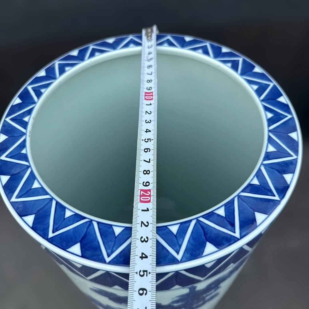 お値下げ❣️青と白のブドウモチーフ陶器　傘立て