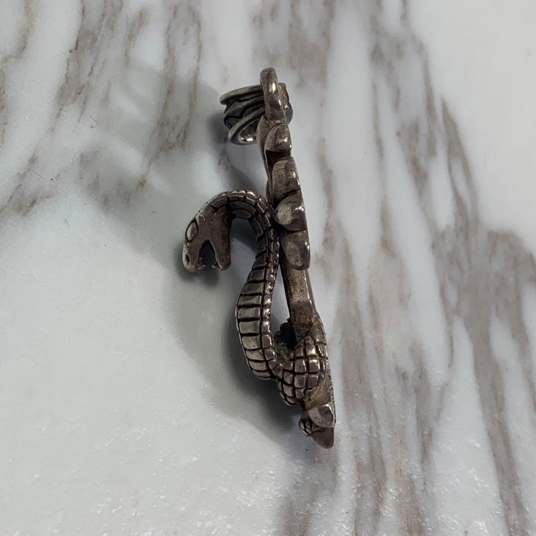 アクセサリー vintage silver925 snake cross pendant