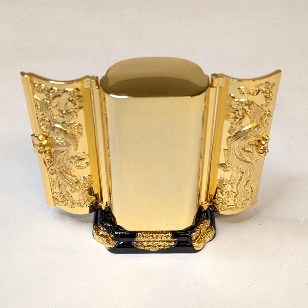 【さらに値下げ・新品】 厨子付き聖観音菩薩　合金製金メッキ　総高さ約9.5㎝