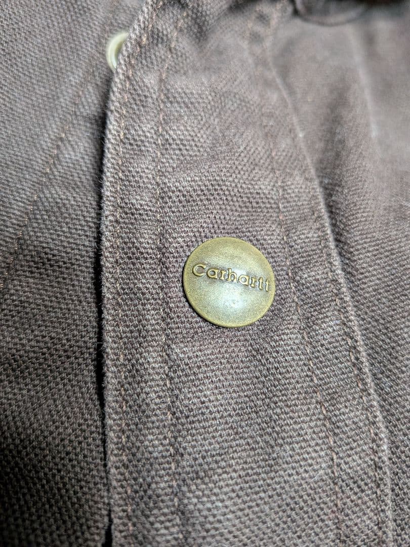 Carhartt 2009年製カーハートコットンダックシャツ 裏ネル濃いブラウン