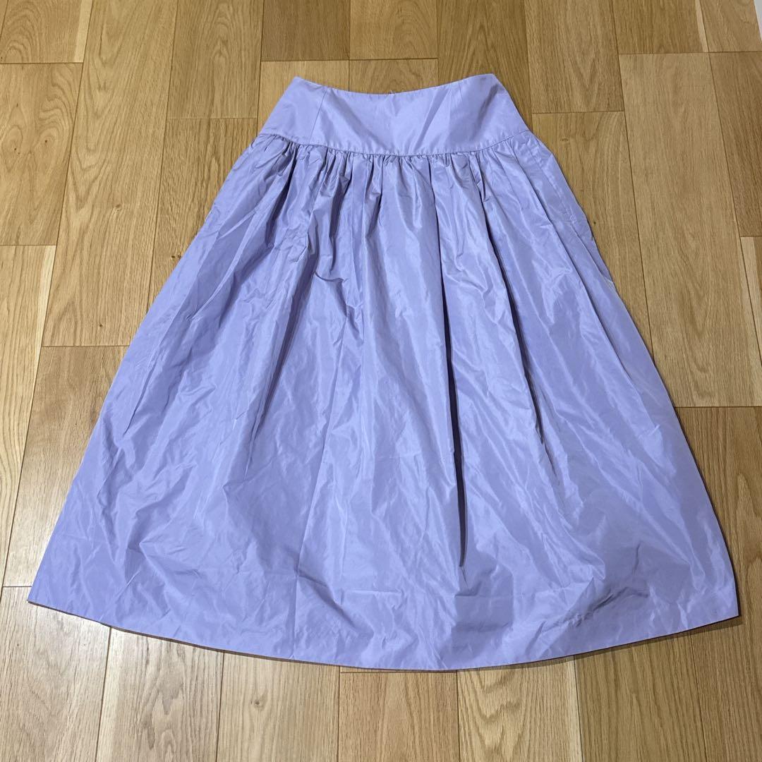 【大人気美品】IENA イエナ　S タフタフレアロングスカート（ラベンダー）