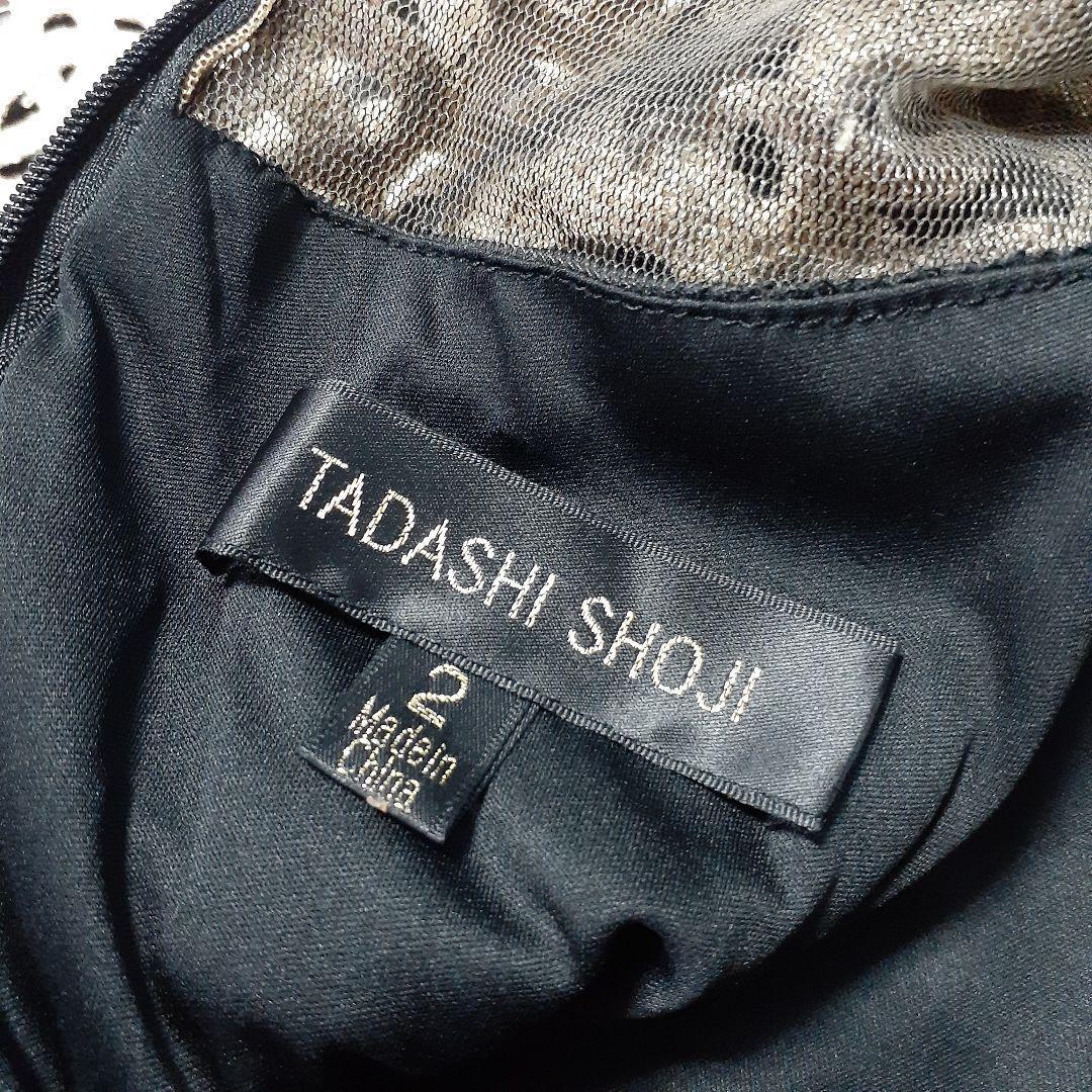 極美品⭐️タダシショージ メッシュ ドレス 花柄 ワンピース リボンベルト M