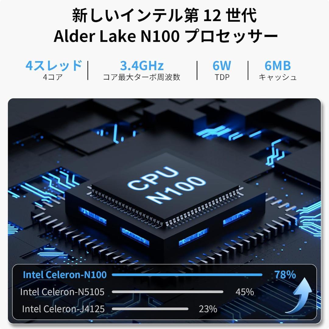 ミニpc Windows 11 Pro 第 11 世代 N100 搭載
