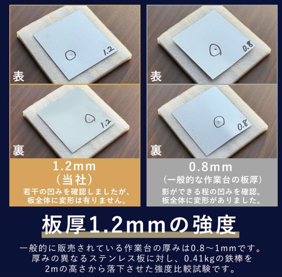 ステンレス 作業台 3段タイプ　900×450×800 板厚1.2mmモデル