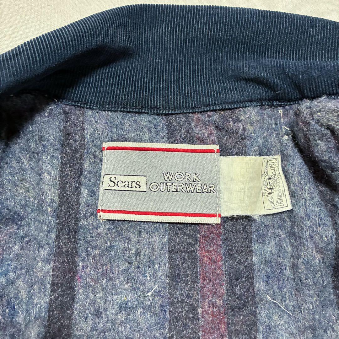 70s SEARS シアーズ 襟コーズ 裏 ブランケット デニム カバーオール