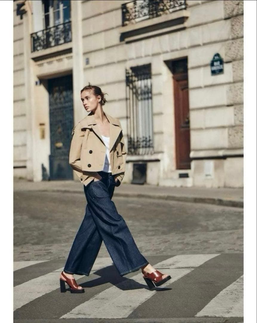 フード付きショートトレンチコート ZARA