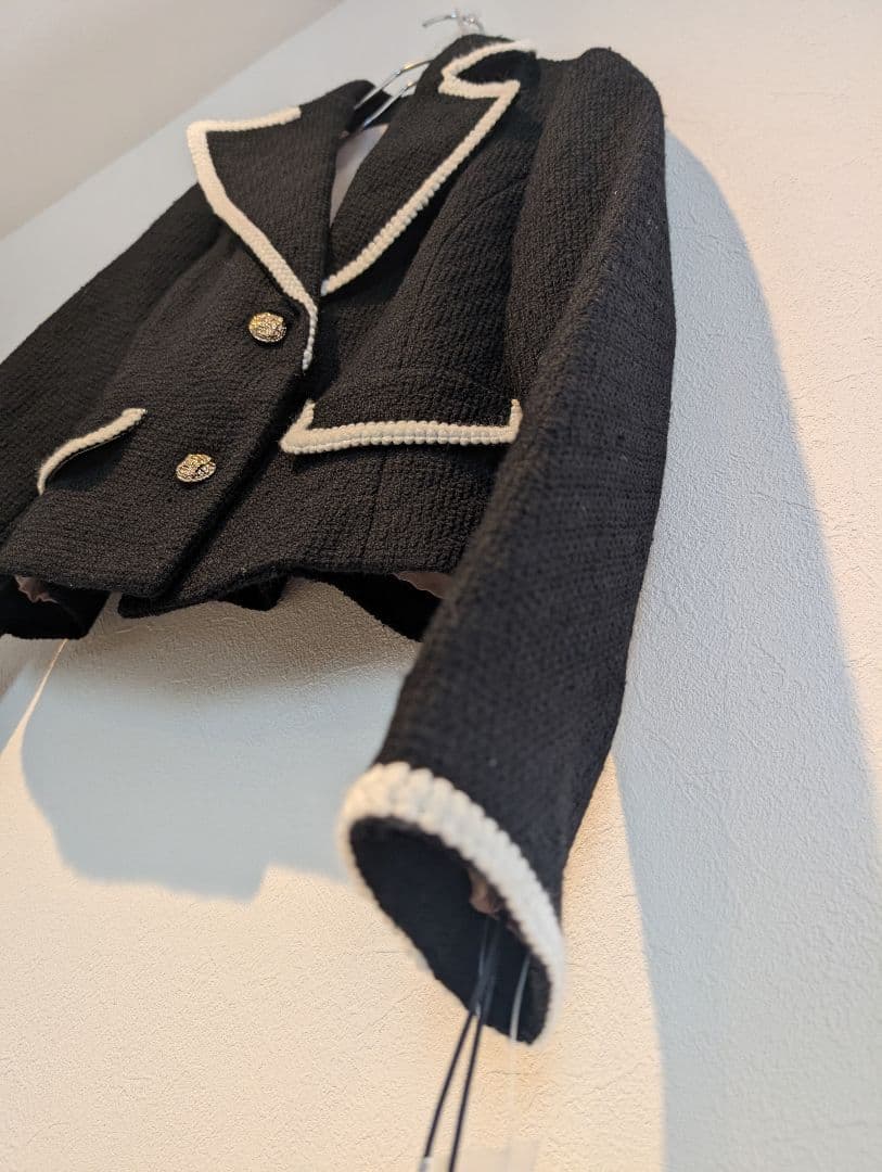 ジャケット・アウター herlipto Wool-Blend Cropped Tweed Blazer