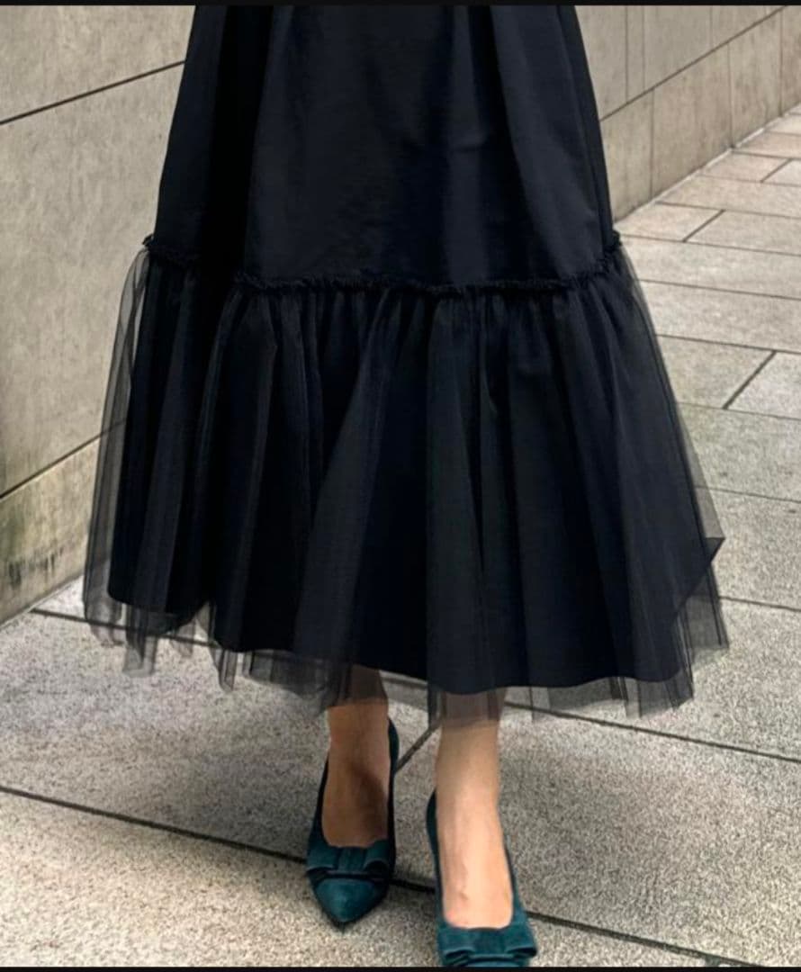 JENNE ジェンヌ 大人チュールスカート S 黒 ブラック