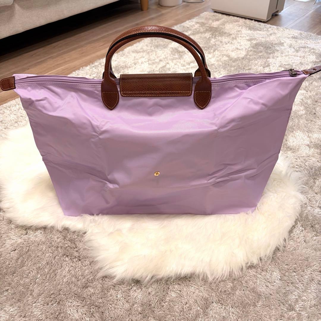 【希少】ロンシャン プリアージュ ラベンダー ボストンバッグ XL
