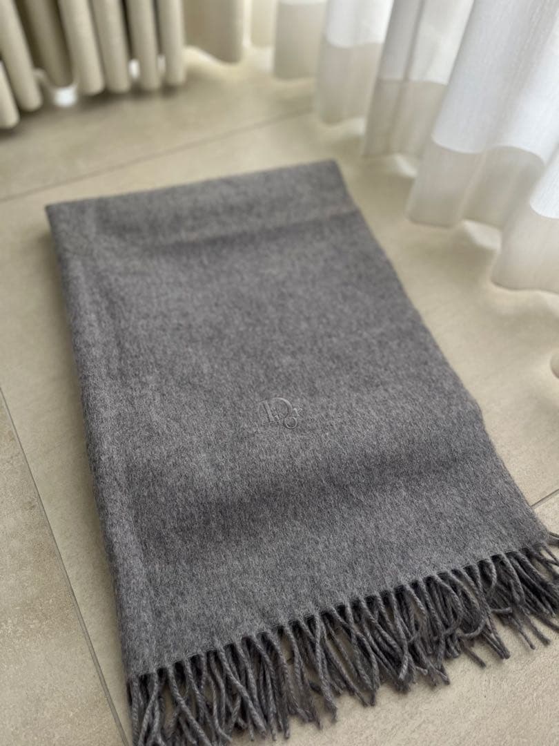 【ほぼ未使用】Dior ディオール　マフラー ウールカシミヤ グレー