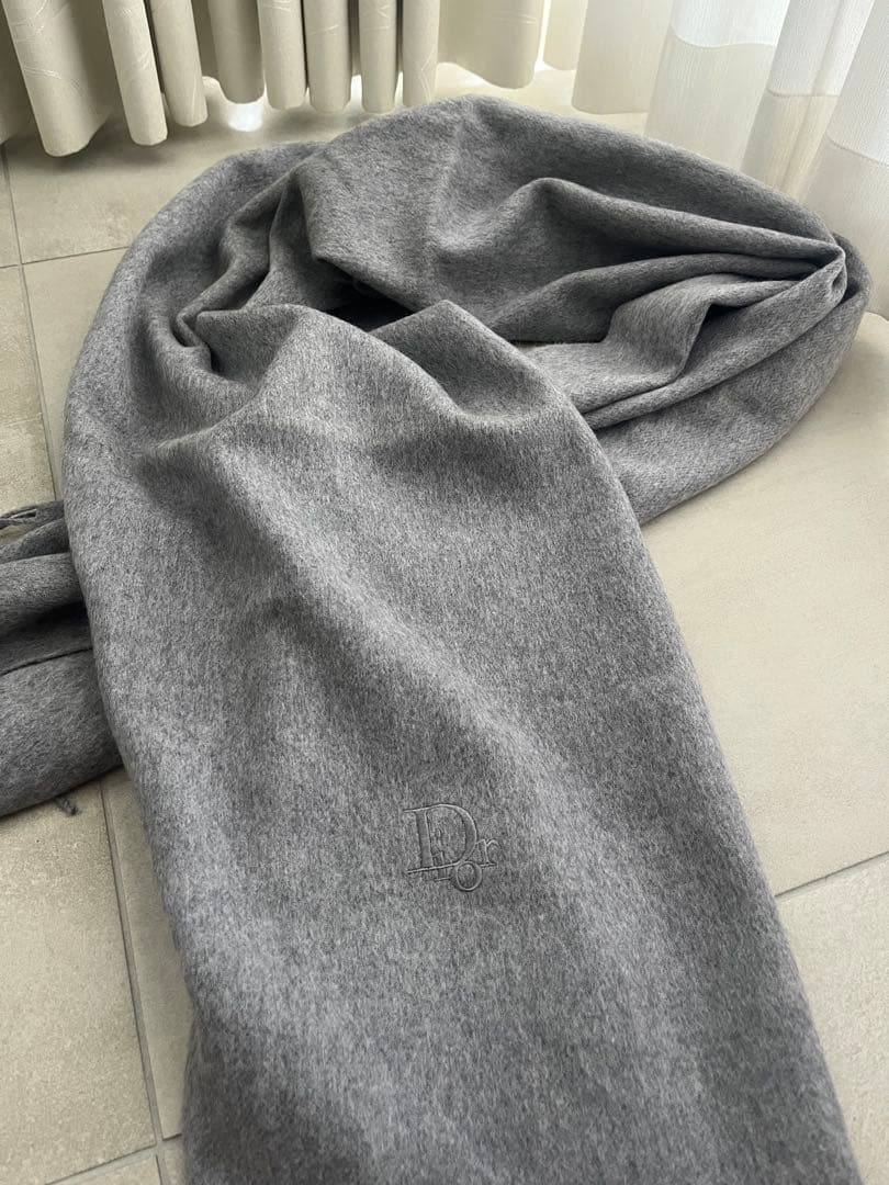 【ほぼ未使用】Dior ディオール　マフラー ウールカシミヤ グレー