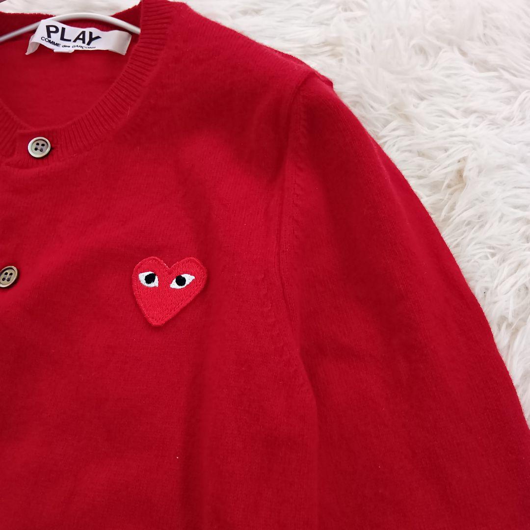 PLAY COMME des GARÇONS カーディガン レッド　 S プレイ