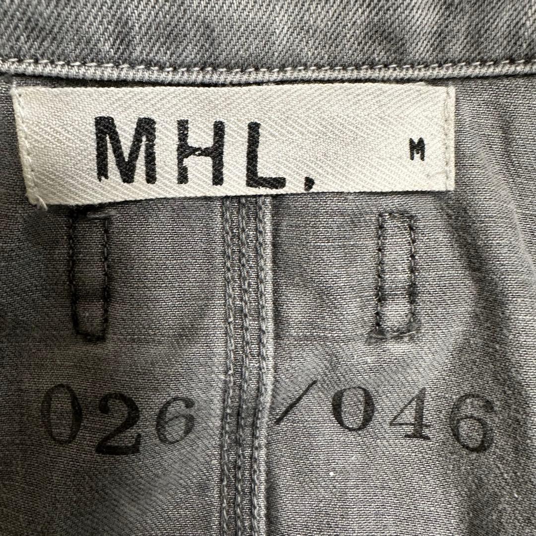 【MHL.】 マーガレットハウエル カバーオール M デニム生地 グレー ベルト