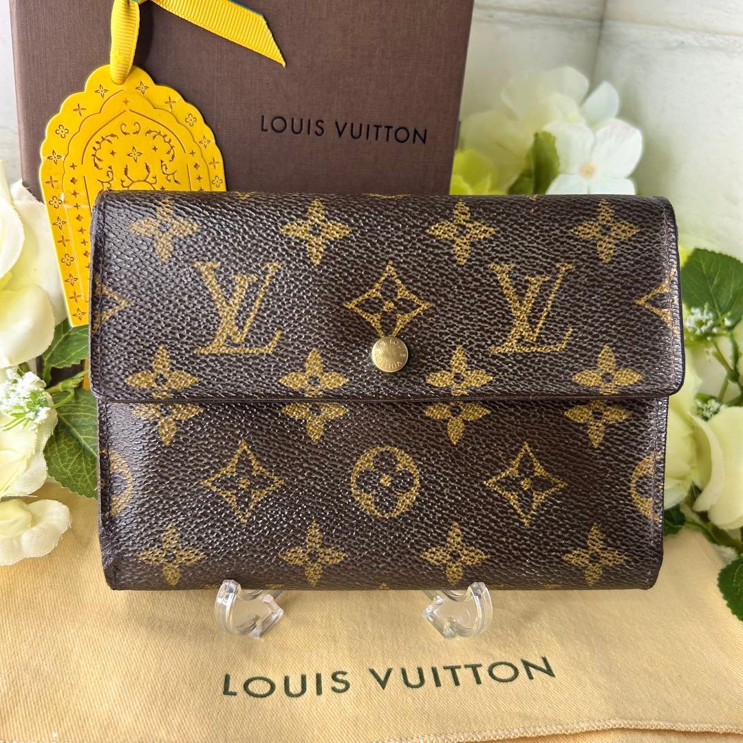 LOUIS VUITTON モノグラム ポルト トレゾール・エテュイ パピエ　茶