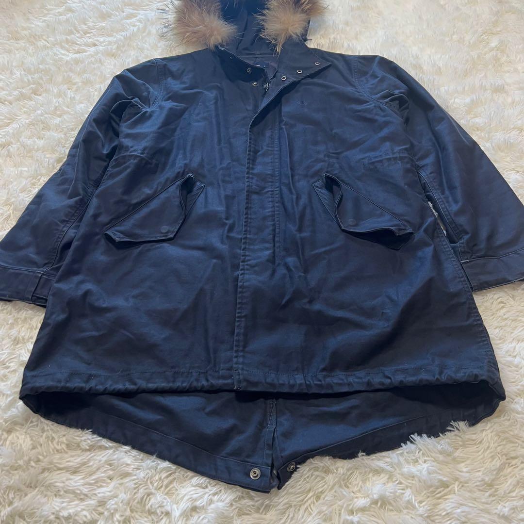 FRED PERRY フレッドペリー ダークネイビー モッズコート フード付