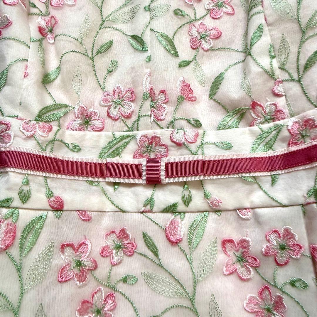 【極美品】TOCCA トッカ ALYSSUM 刺繍ワンピース ピンク 4