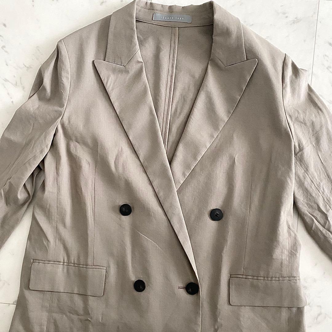 美品 セオリーリュクス 24SS CRISP LINEN DEBBY ジャケット