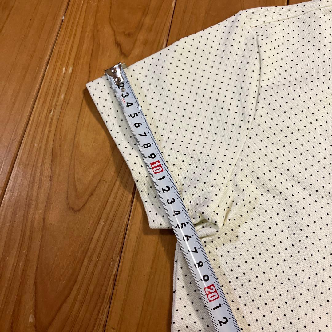 LACOSTE ホワイトドット柄ポロシャツ 42 L サイズ