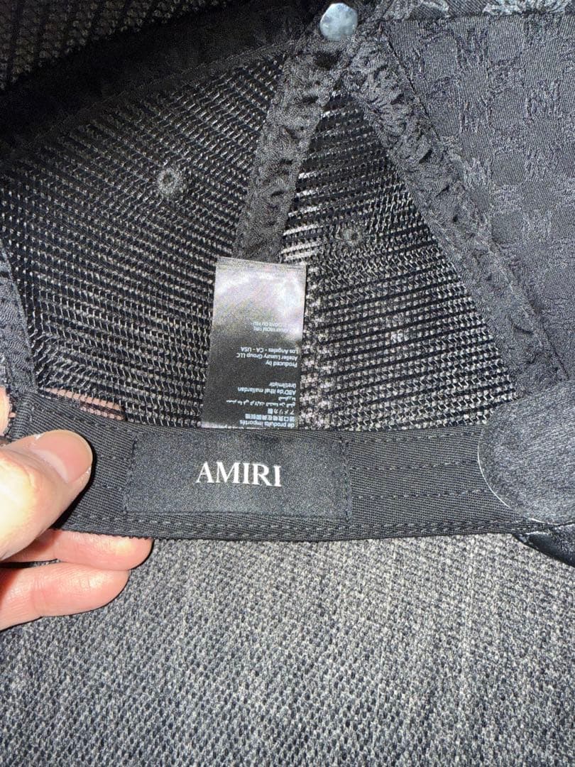 アミリamiri レザーメッシュキャップ