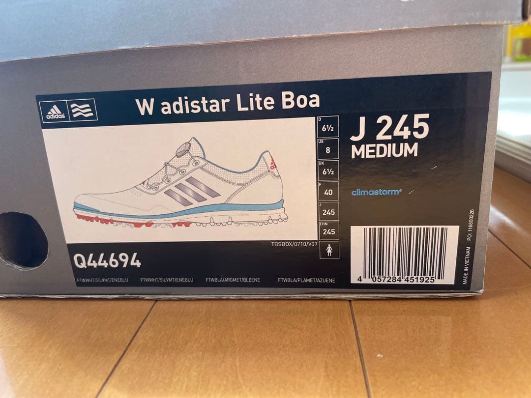 adidas ゴルフシューズ 24.5cm 女性用 ホワイト/ターコイズ