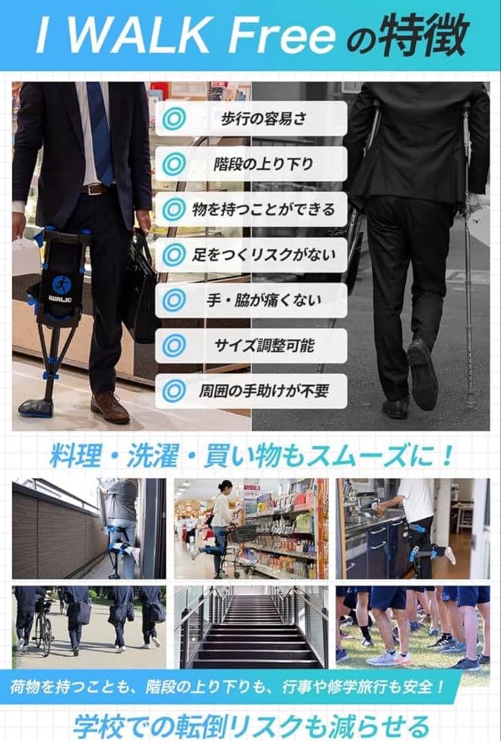 iWALKFree 3.0 アイウォークフリー ハンズフリー松葉杖