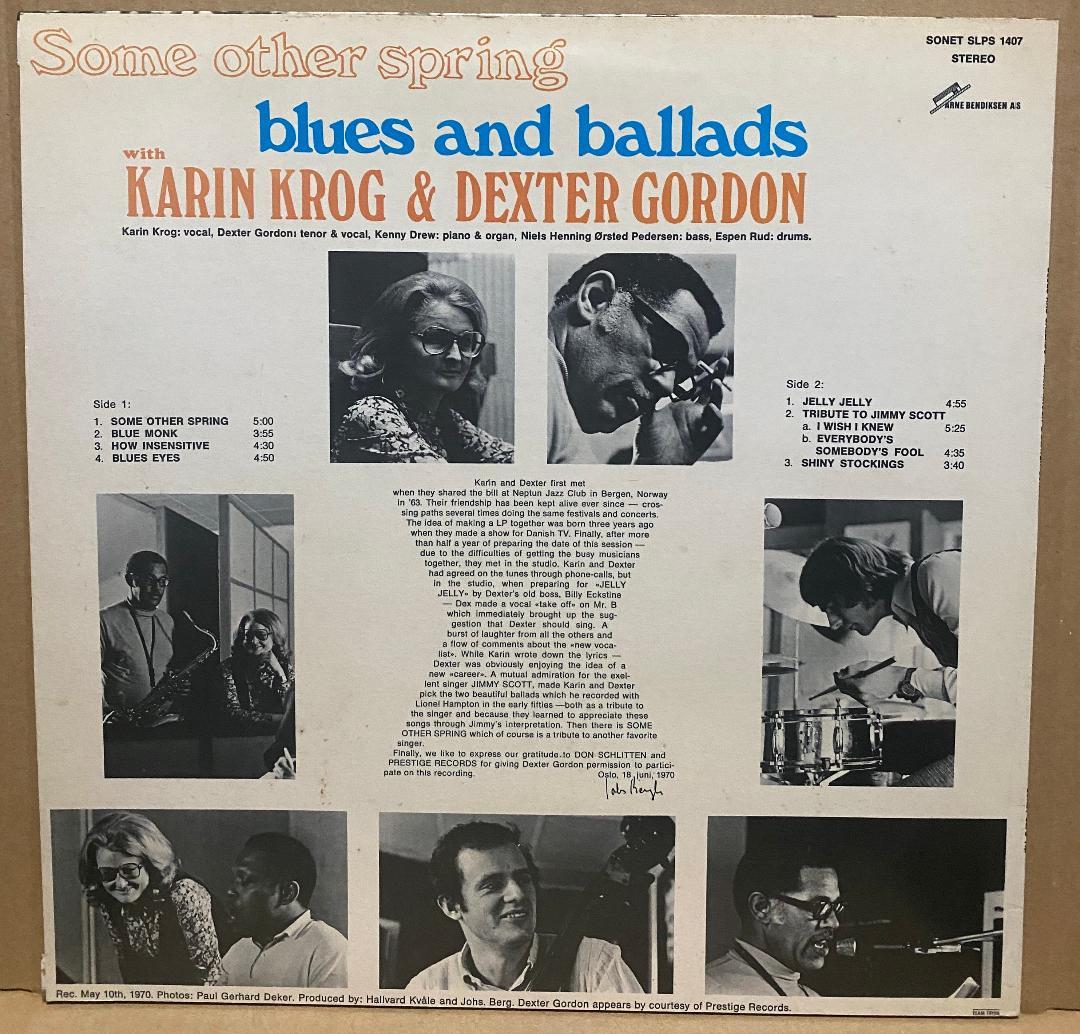 Karin Krog & Dexter Gordon ノルウェーオリジナル盤LP