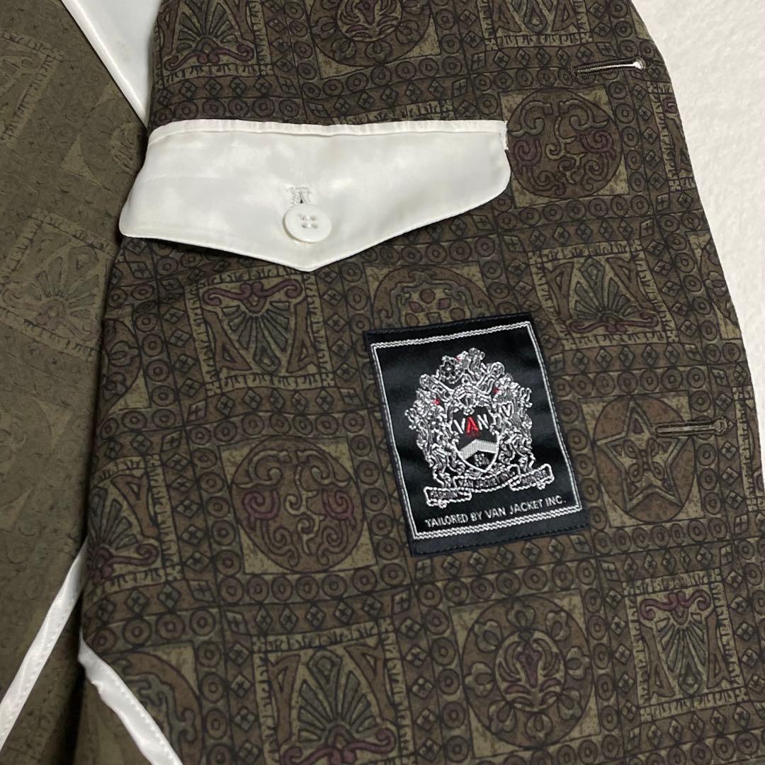 VAN JACKET テーラードジャケット 総柄 M