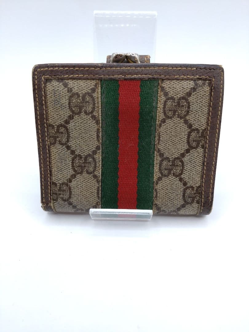 GUCCI グッチ GG柄 シェリーライン がま口 二つ折り財布 コンパクト財布
