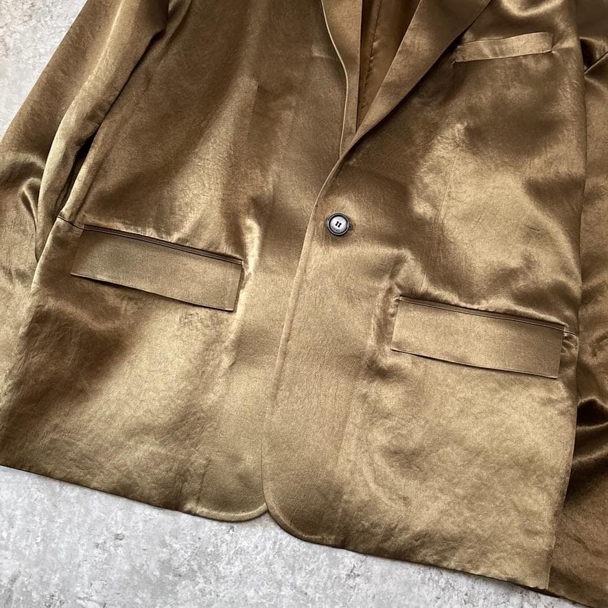 極美品 23AW ロエベ サテン ジャケット ブレザー コート 44 アナグラム