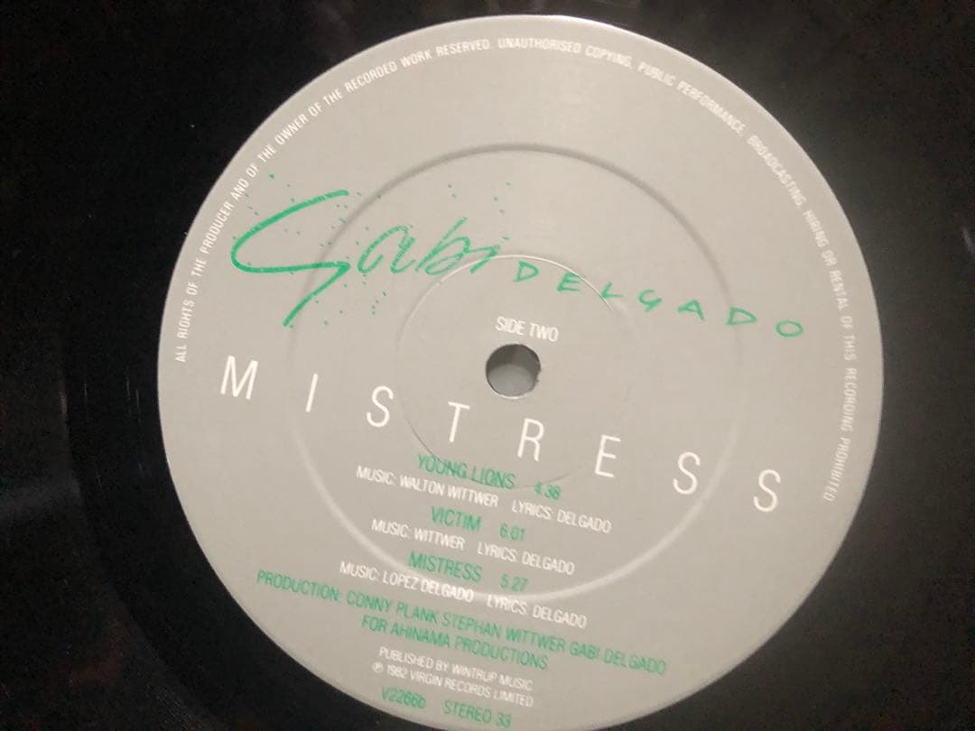 Gabi Delgado -Mistress UK盤オリジナル