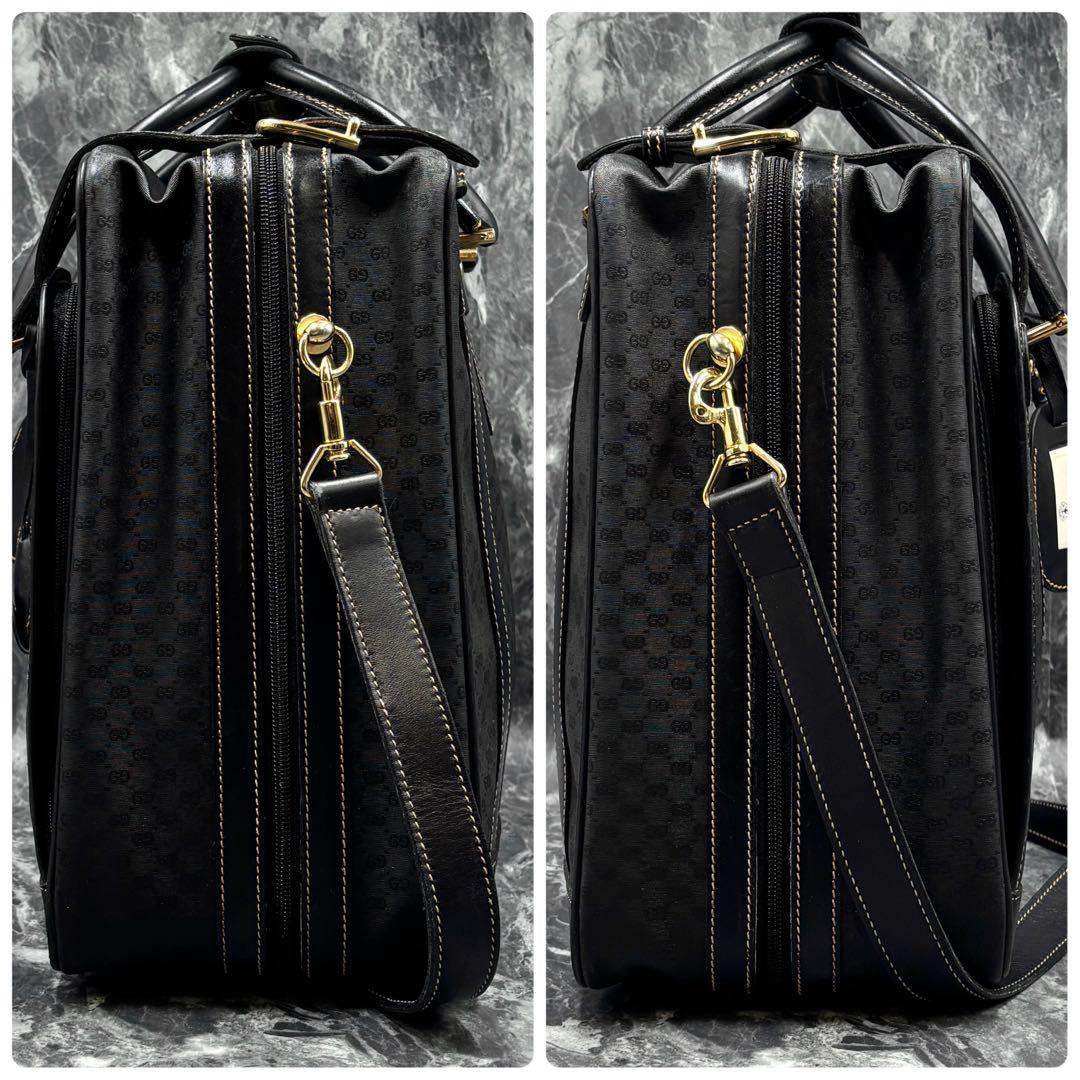 ✨美品✨GUCCI GG 2way ボストンバッグ ショルダー レザー ブラック