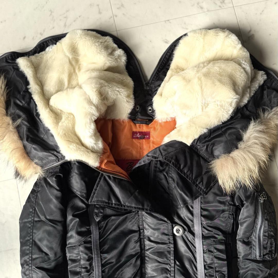 美品 2way AVIREX N-2B フライトジャケットラクーンファー M